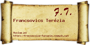 Francsovics Terézia névjegykártya