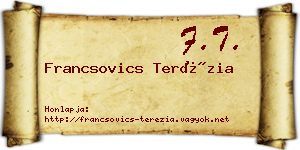 Francsovics Terézia névjegykártya